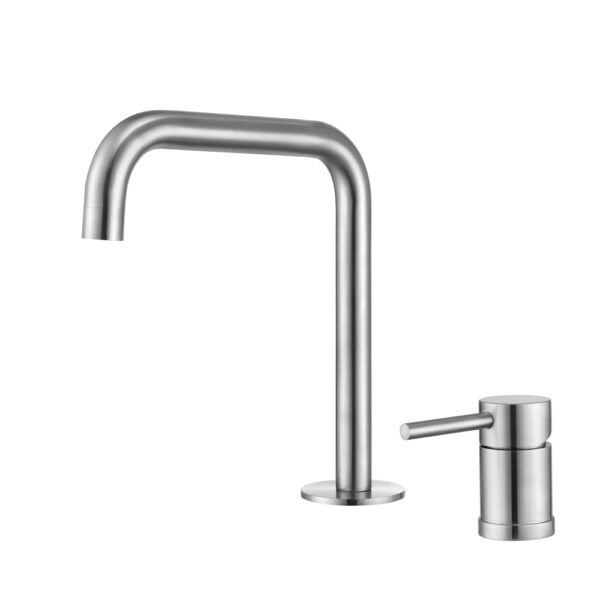 Grifería monomando de lavabo de 2 agujeros LL6102L Venta popular níquel cepillado color 2 agujeros lavabo mezclador grifos acero inoxidable