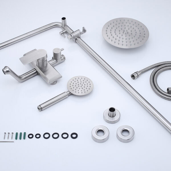 LINLI Exposed rain shower system 3 functions SUS304 - Imagen 5
