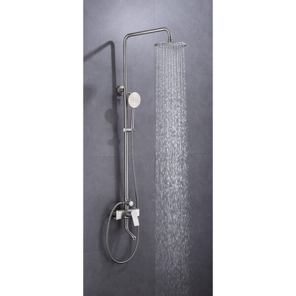 LINLI Exposed rain shower system 3 functions SUS304 - Imagen 8