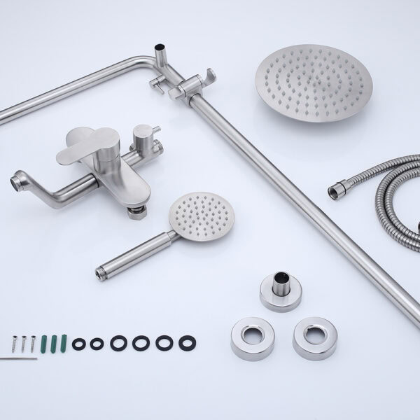 Sistemas de ducha a la vista de buena calidad con accesorios de ducha de lluvia y teleducha LINLI Good quality exposed shower systems with rain shower and handheld - Imagen 4