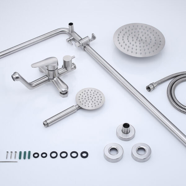 Mezclador de ducha de lluvia a la vista de nuevo diseño 3 funciones Accesorios SUS304 New design exposed rain shower mixer 3 functions SUS304 - Imagen 3