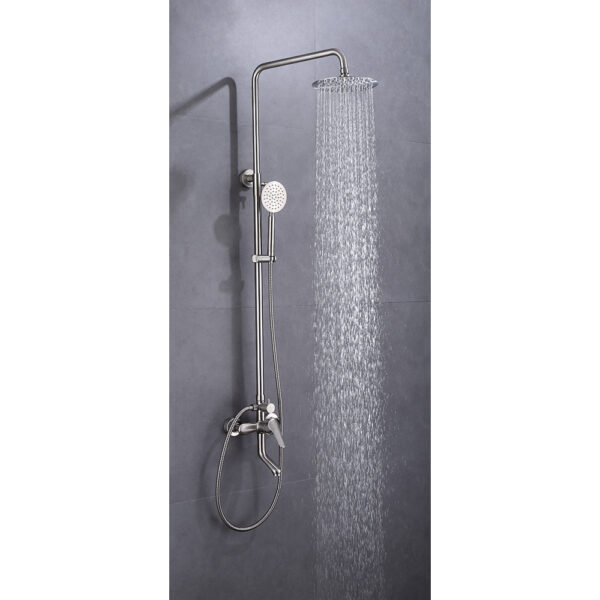 Mezclador de ducha de lluvia a la vista de nuevo diseño 3 funciones SUS304 New design exposed rain shower mixer 3 functions SUS304 - Imagen 8
