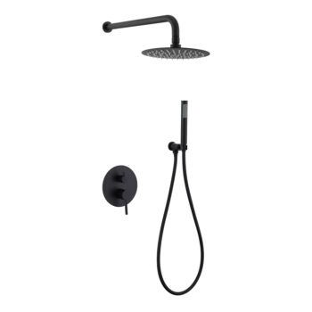 LINLI Grifería de ducha de pared negra diseño popular SUS304