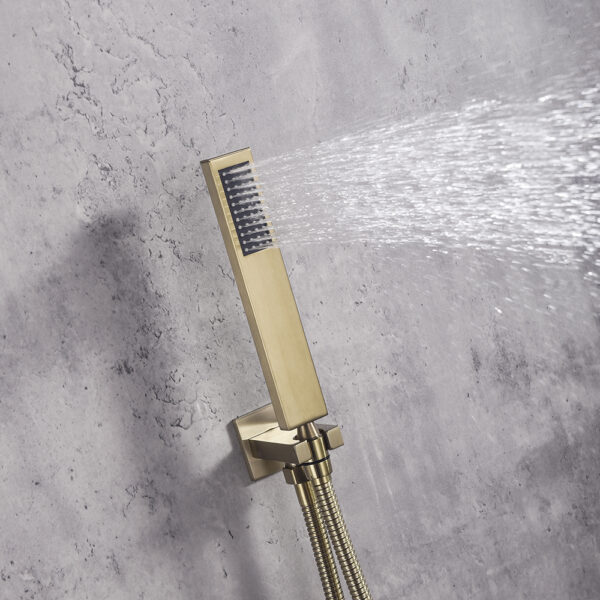 teleducha color oro side2 LINLI Hot sale 8 inch waterfall shower head gold color 304SUS - Imagen 4