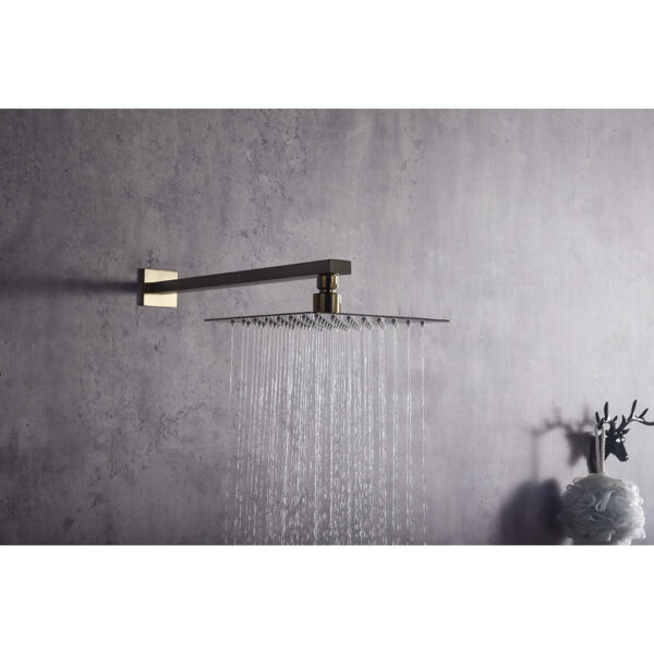 cabezal ducha color oro lateral LINLI Hot sale 8 inch waterfall shower head gold color 304SUS - Imagen 5