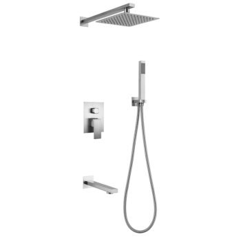 Rociador de baño con mezclador de mano oculto color cepillado