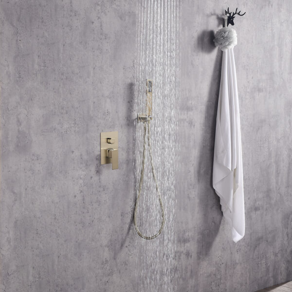 ducha cascada LINLI Hot sale 8 inch waterfall shower head gold color 304SUS - Imagen 2