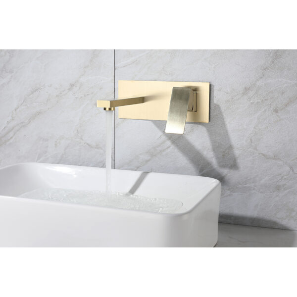 grifo de pared lado 1 LINLI Grey wall mount faucet bathroom sink taps fatory wholesale price - Imagen 5
