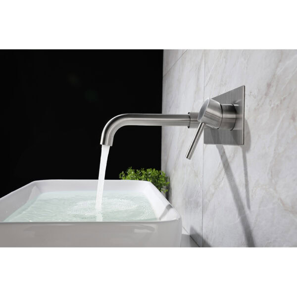 High quality concealed stainless steel basin mixer brushed color - Imagen 2