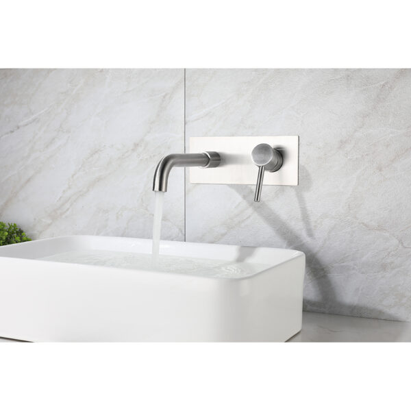 High quality concealed stainless steel basin mixer brushed color - Imagen 3