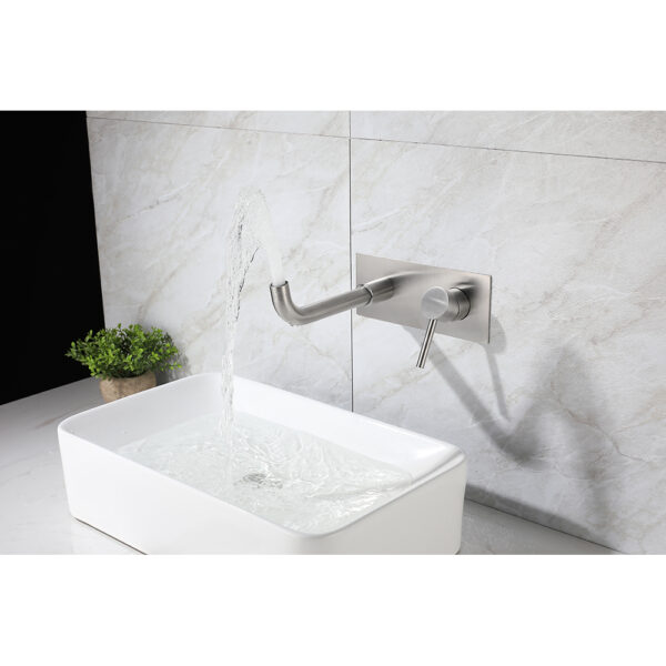 High quality concealed stainless steel basin mixer brushed color - Imagen 4