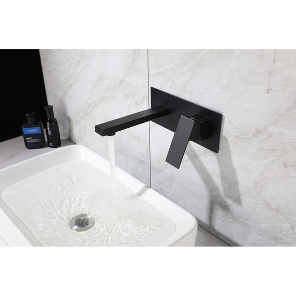 grifo de baño de pared lado 2 Good quality black wall mounted bathroom faucet modern design - Imagen 2