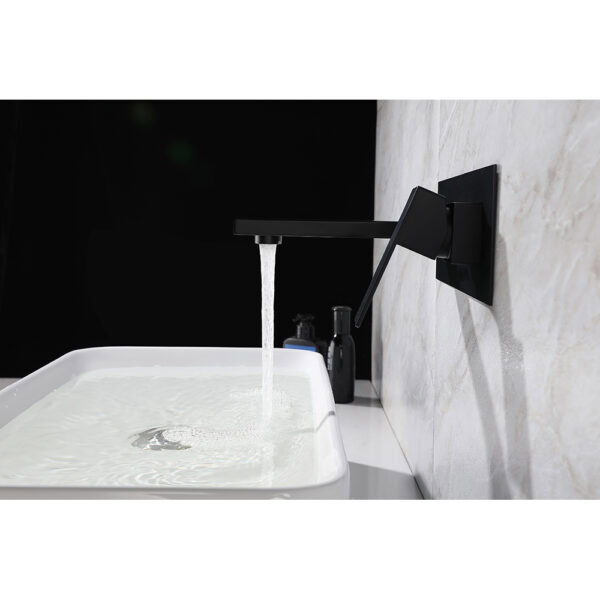 grifo de baño de pared lado 3 Good quality black wall mounted bathroom faucet modern design - Imagen 3