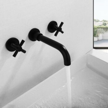 grifo de pared negro