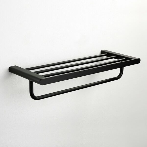 Wall Mounted Black Towel Rack Bathroom Artifact - 图片 3