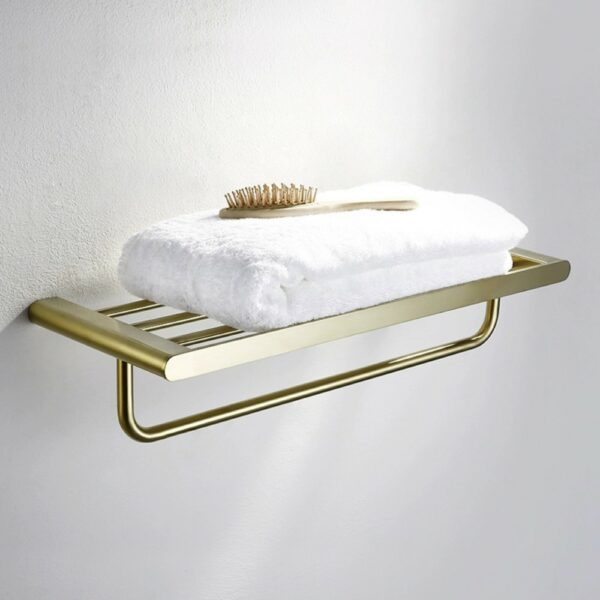 LINLI Top Quality Gold Wall Mount Bath Towel Rack - Imagen 3