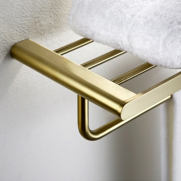 LINLI Top Quality Gold Wall Mount Bath Towel Rack - Imagen 4