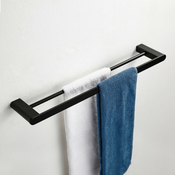 Hot Selling Bathroom Black Double Towel Bar - Image 4