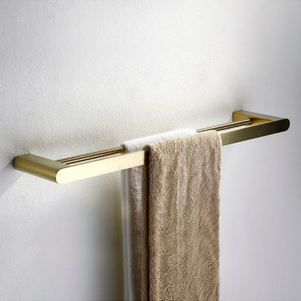 Toallero doble 3 Classic Bathroom Gold Double towel bar Wholesale - Imagen 4