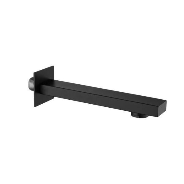 LINLI Caño de bañera cuadrado negro de pared
