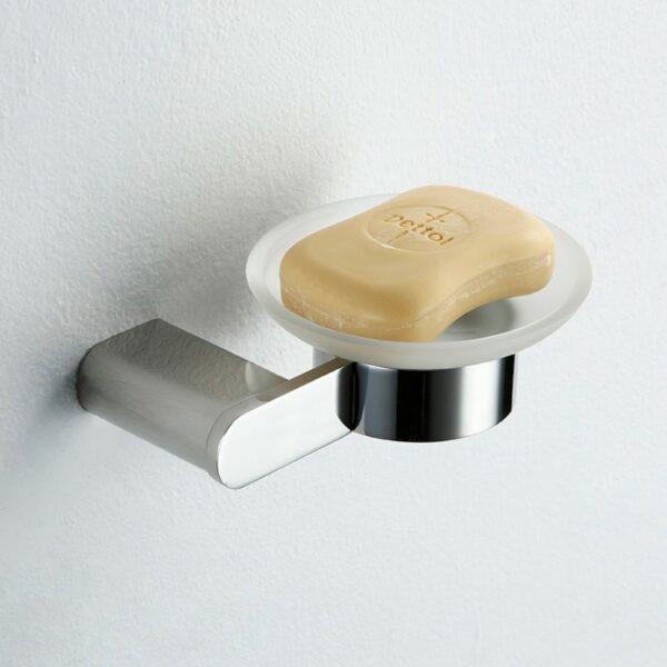 Chrome Plated Round Glass Soap Dish For Bathroom - 图片 6