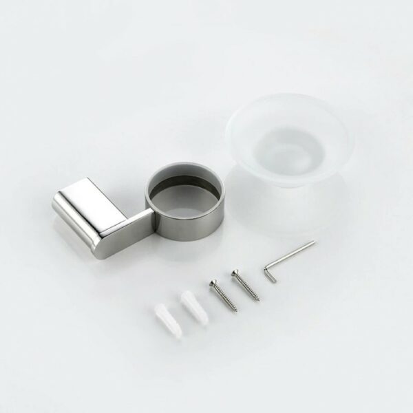 Chrome Plated Round Glass Soap Dish For Bathroom - 图片 3