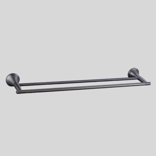 Toallero doble 1 Round And Smooth Grey Dual Towel Bar Wholesale - Imagen 2