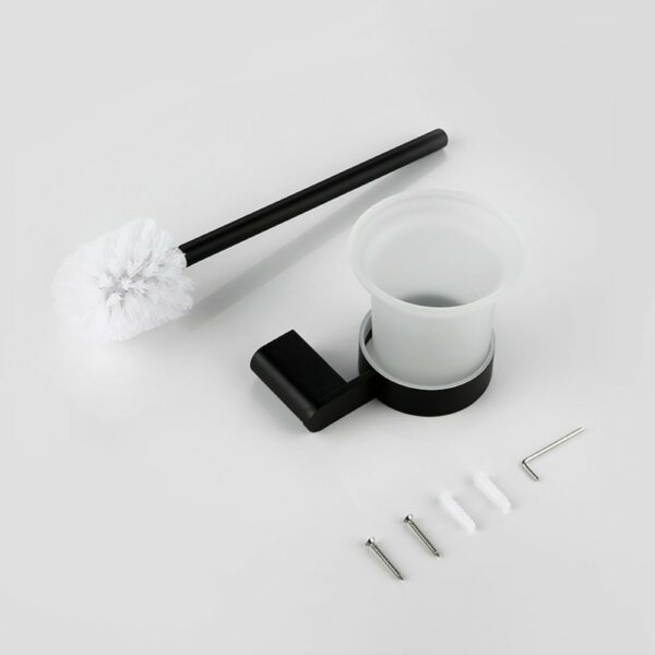 Best Black Bathroom Cleaning Toilet Brush With Glass Cup - Imagen 6