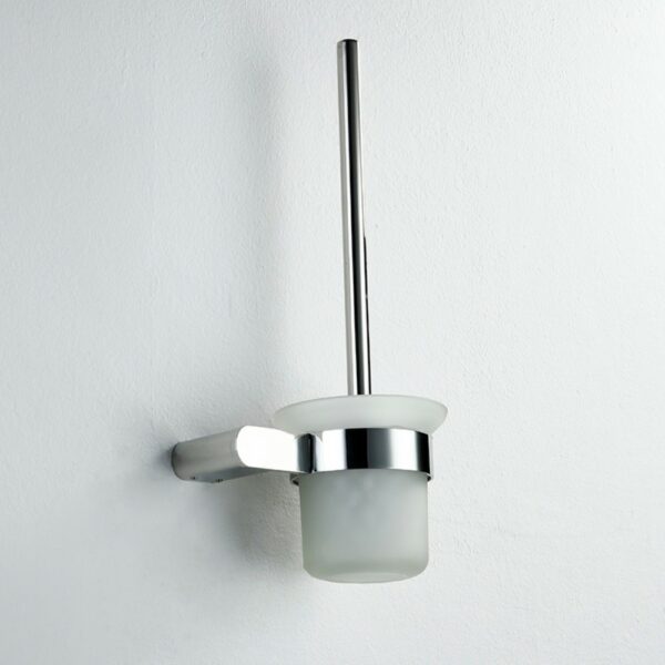 LINLI Wall Mounted Toilet Brush With Holder Frosted Glass Cup On Sale - Imagen 3