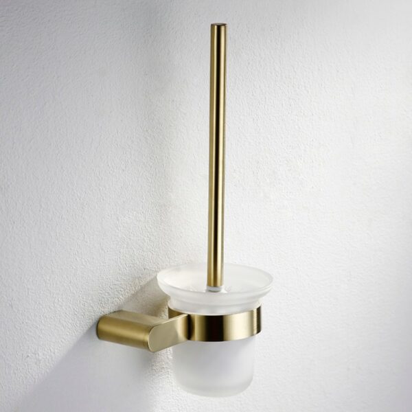 Escobillero 2 2 Gold Long Handled Toilet Brush With Glass Cup - Imagen 3