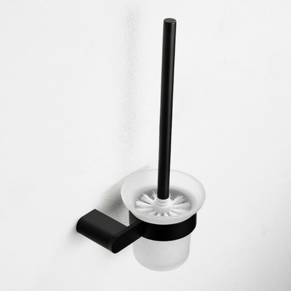 Best Black Bathroom Cleaning Toilet Brush With Glass Cup - Imagen 3