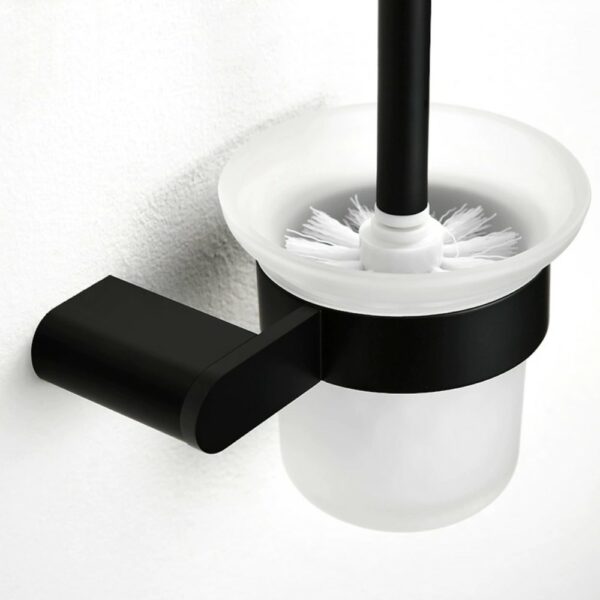 Best Black Bathroom Cleaning Toilet Brush With Glass Cup - Imagen 5