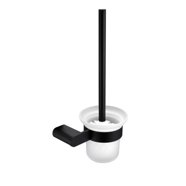 Mejor Escobillero de Baño Negro Con Taza de Vidrio