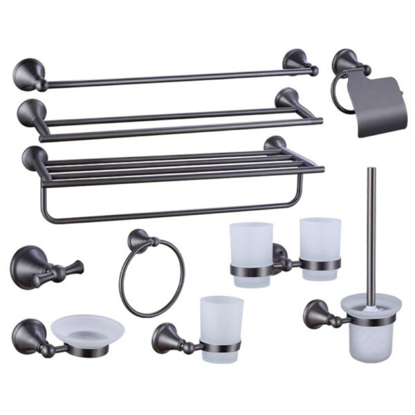 毛巾杆 1 Universal Grey Single Towel Rack For Bathroom - 图片 3