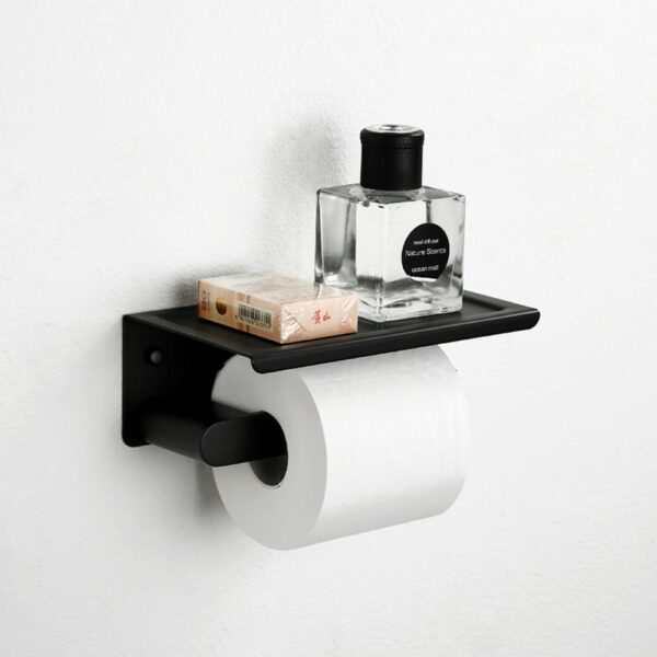 Stainless Steel Toilet Tissue Holder With Tray - Imagen 4