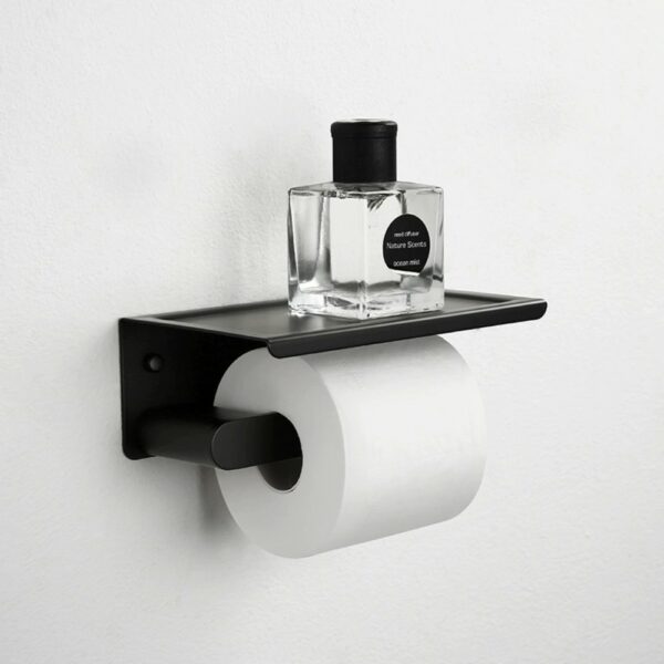 Stainless Steel Toilet Tissue Holder With Tray - Imagen 2