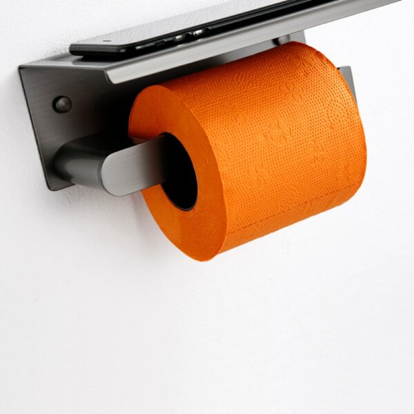 gris Portarrollos con estante 2 SUS304 Wall Mounted Tissue Holder Waterproof - Imagen 5