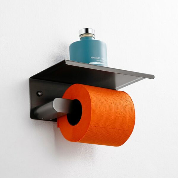 gris Portarrollos con estante 3 SUS304 Wall Mounted Tissue Holder Waterproof - Imagen 3
