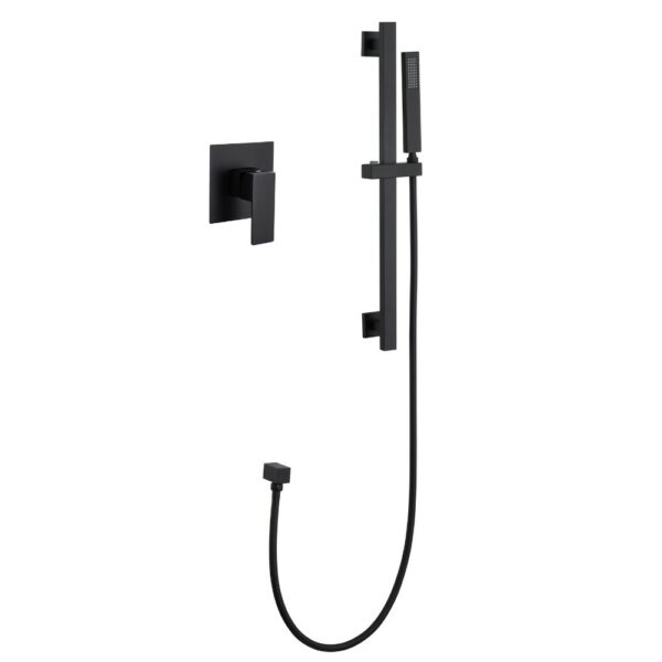 Cabezal De Ducha Negro Con Barra Elevadora Estilo Montaje En Pared Proveedor