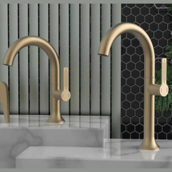 Brass Tall Basin Mixer Tap Hot And Cold Series Factory Sale - Imagen 8