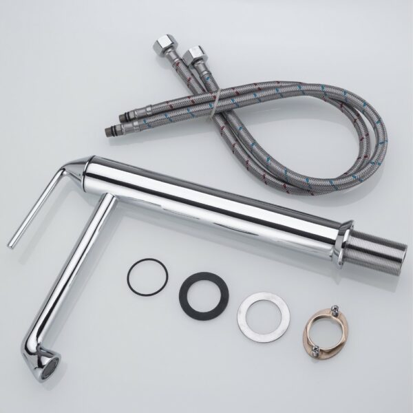 10 3 2025 New Tall Basin Faucet Chrome Color Brass Finished - Imagen 4