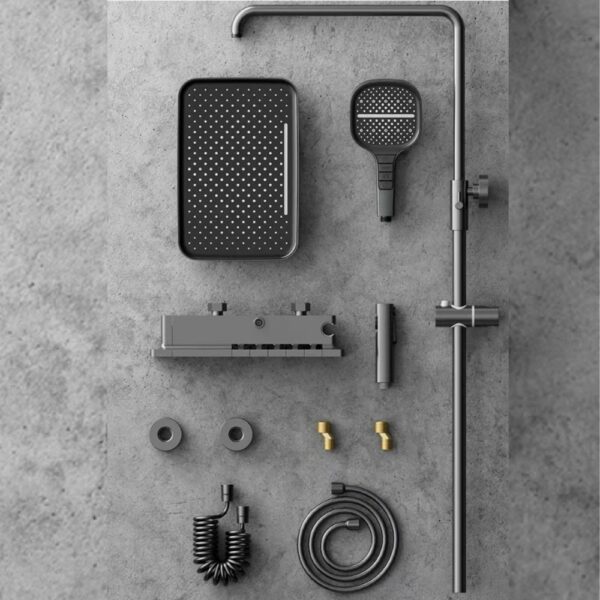 5 Function Piano Key Shower Set With Temperature Display - 图片 4