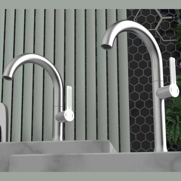 Brass Tall Basin Mixer Tap Hot And Cold Series Factory Sale - Imagen 6
