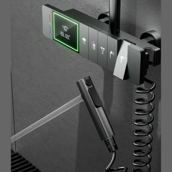 5 Function Piano Key Shower Set With Temperature Display - 图片 3