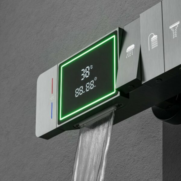 5 Function Piano Key Shower Set With Temperature Display - 图片 2