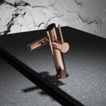 Adjustable Long Spout Wash Basin Faucet Mixer Rose Gold
