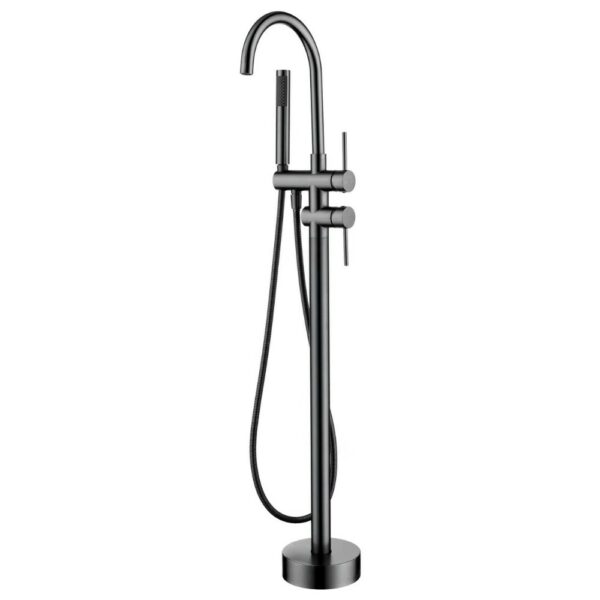 1 17 Round Freestanding Bath Faucet With Dual Handles And Spray - Imagen 5