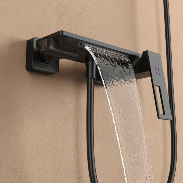 Hot And Cold Bathtub Mixer With Showerhead Grey Finished - Imagen 4