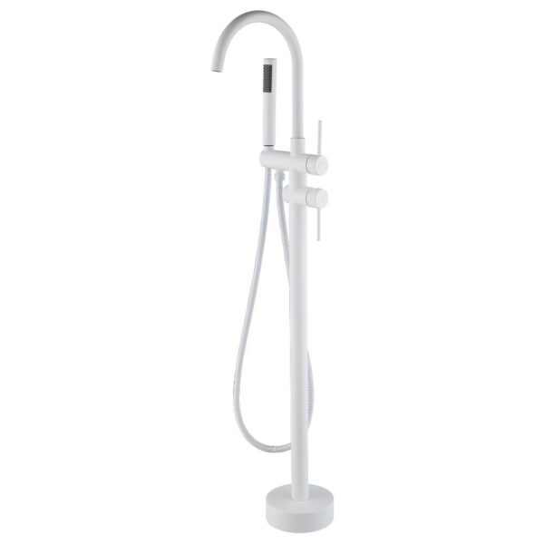 2 17 Round Freestanding Bath Faucet With Dual Handles And Spray - Imagen 4