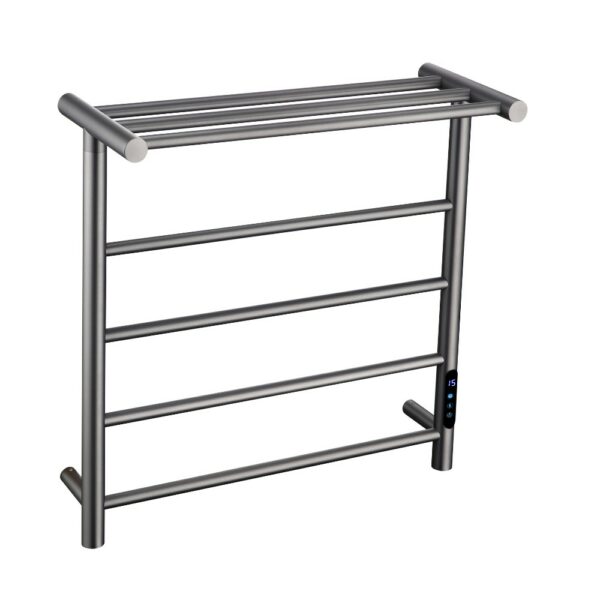 Round Modern Towel Warmer with Digital Display And Shelf - Imagen 2